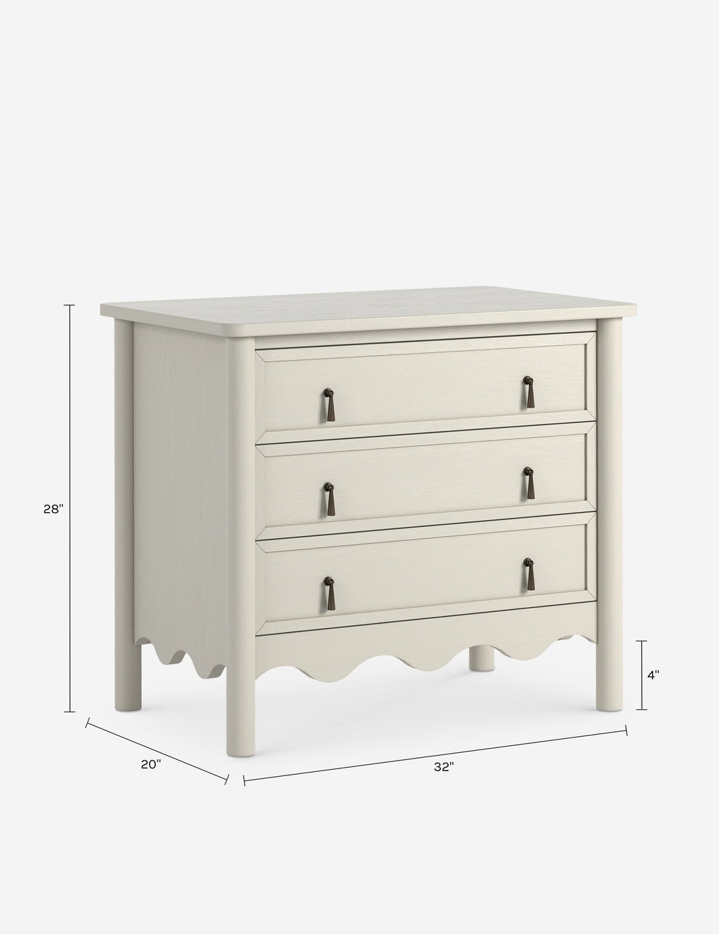 Millie 3-Drawer Nightstand