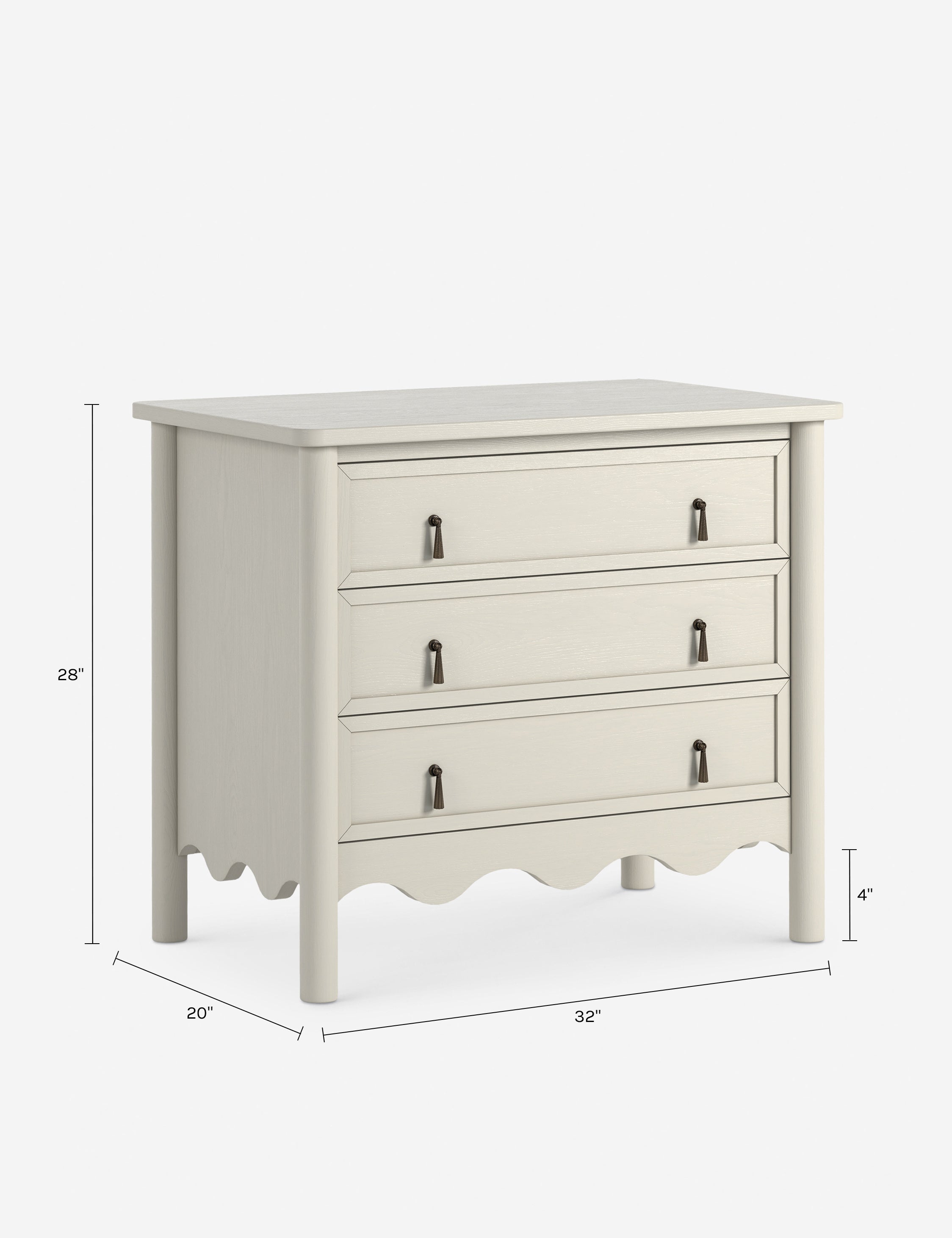Millie 3-Drawer Nightstand
